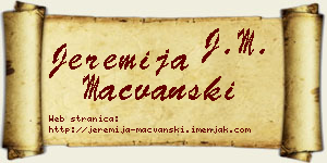 Jeremija Mačvanski vizit kartica